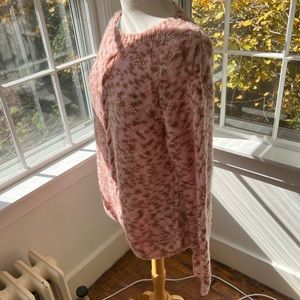 HANDKNIT chunky crew neck cableknit variegated colors